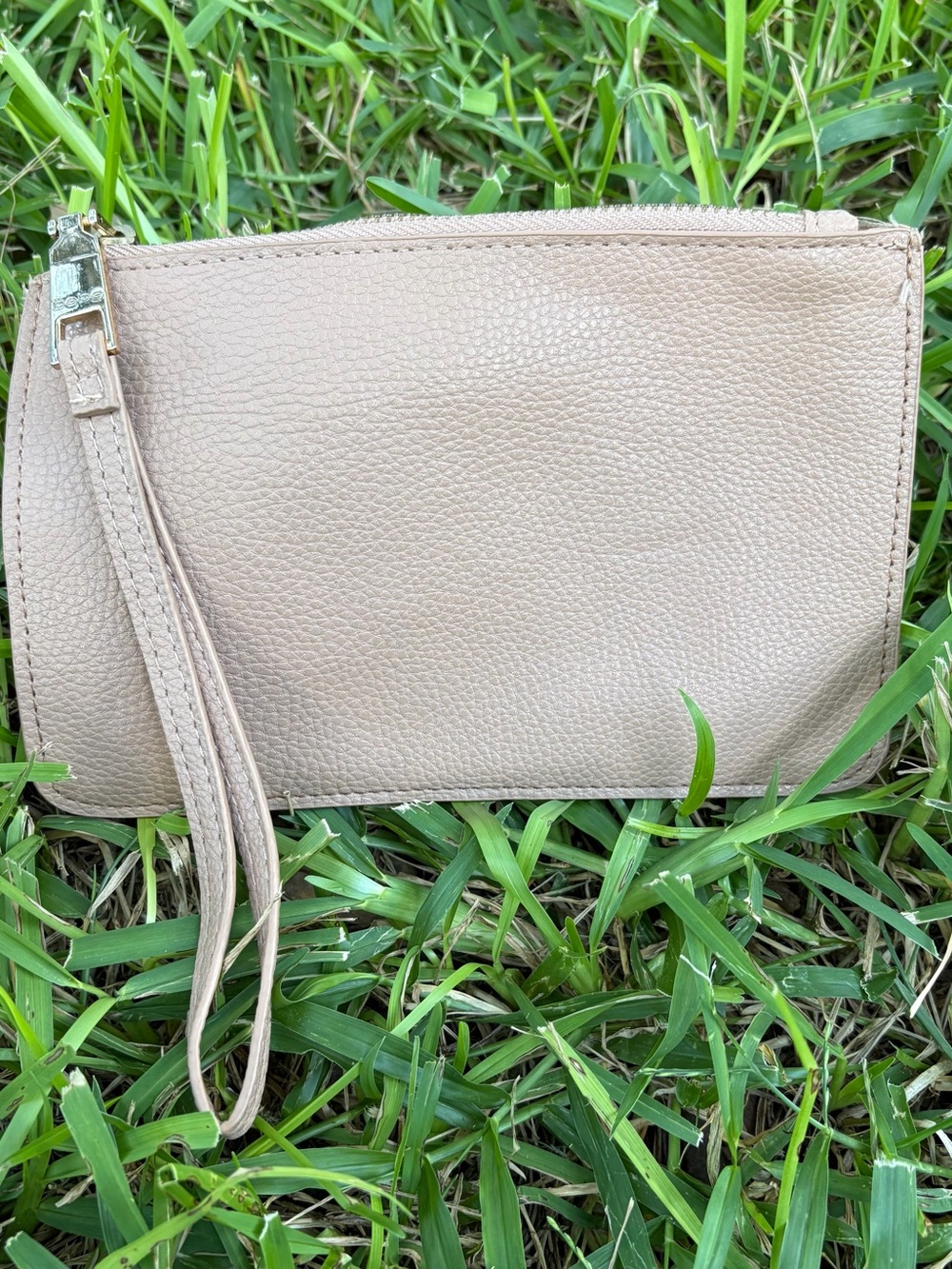 bebe Khaki Pebbled Wristlet Clutch - Picture 4 of 6